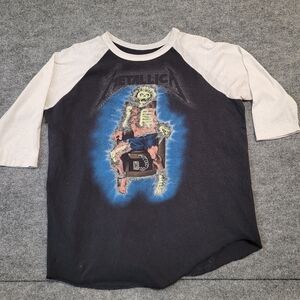 Vintage Metallica Up Your A** Raglan Shirt - Black and White
